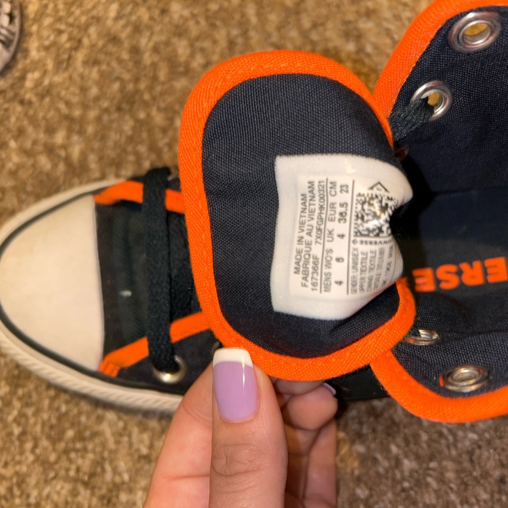 Converse High-Tops with Black and Orange Accents - Picture 4 of 4